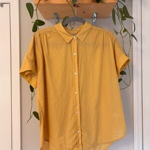 Yellow Everlane Button-Up Short Sleeve Shirt
